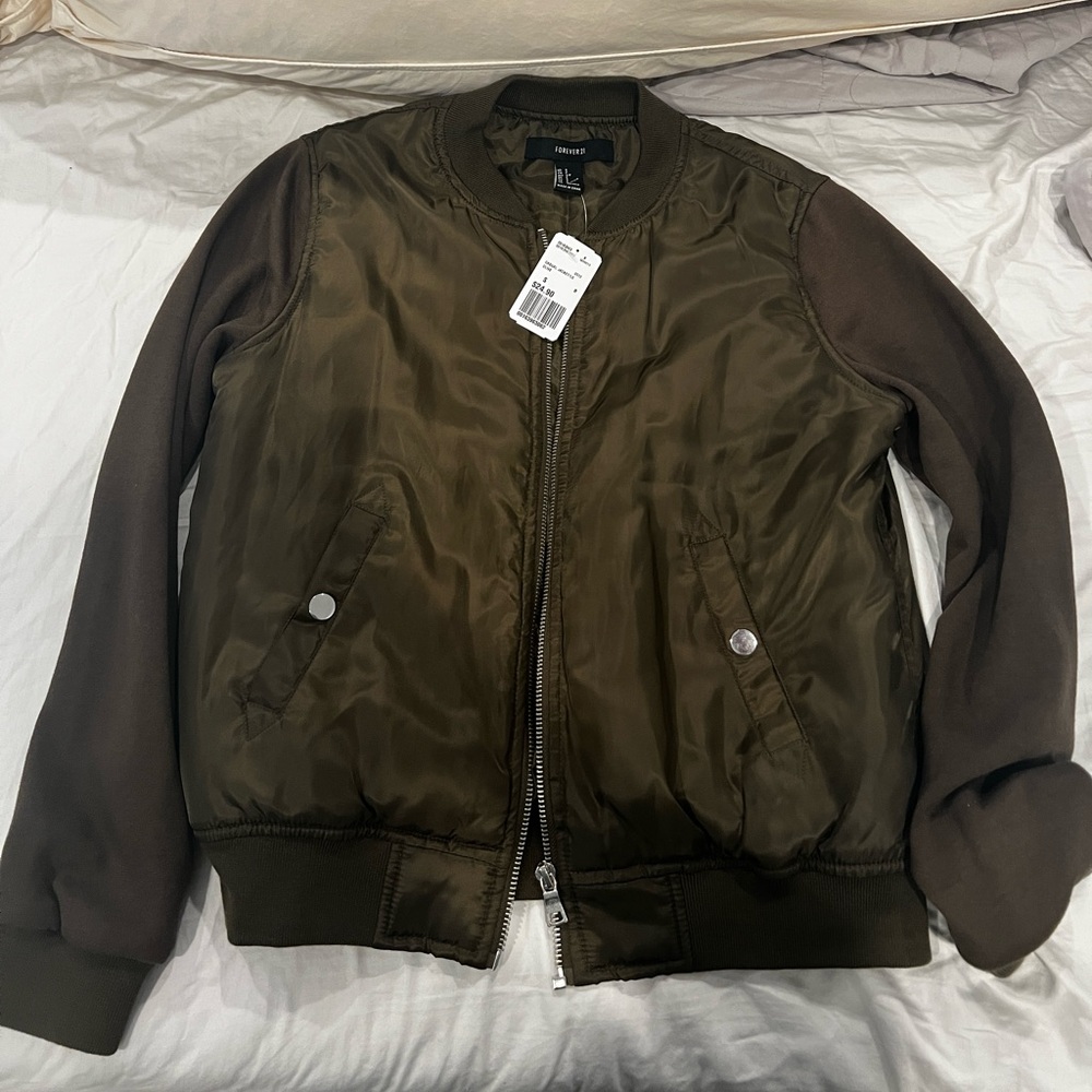 NWT forever 21 olive bomber jacket